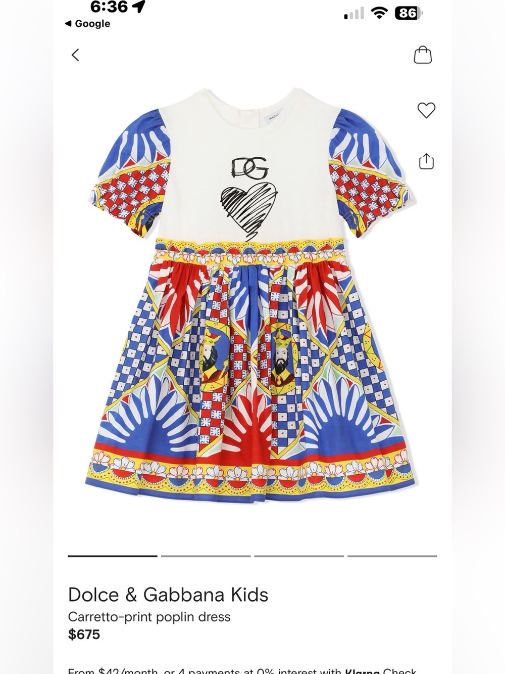 Dolce & Gabbana kids carretto-print poplin dress - Picture 2 of 6